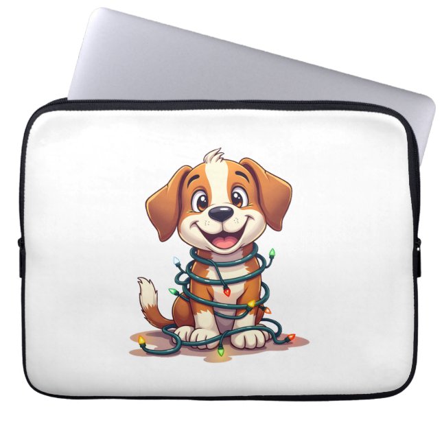 Merry Beagle Lights Laptop Sleeve (Voorkant)