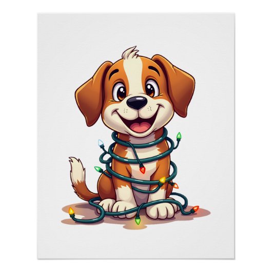 Merry Beagle Lights Perfect Poster (Voorkant)