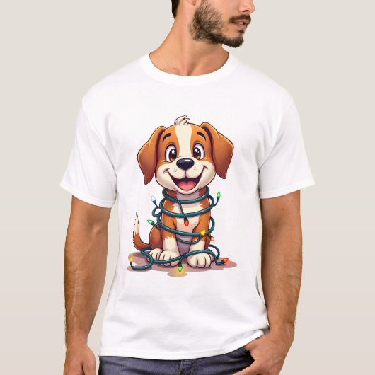 Merry Beagle Lights T-shirt (Voorkant)