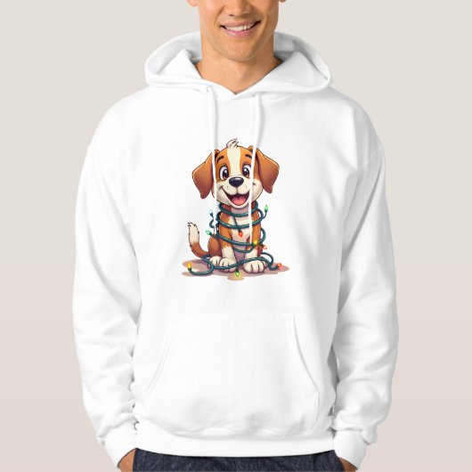 Merry Beagle-verlichting Hoodie (Voorkant)