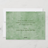 Merry Beary Kerstpoar Beer in Green Scarf Feestdagenkaart (Achterkant)