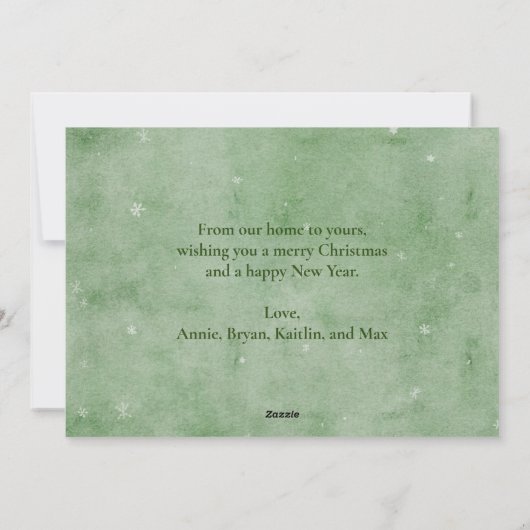 Merry Beary Kerstpoar Beer in Green Scarf Feestdagenkaart (Achterkant)