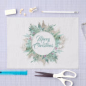Merry Belly Christmas Feestdagen Branch Grey Blauw Tissuepapier (Craft)