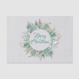 Merry Belly Christmas Feestdagen Branch Grey Cream Tissuepapier
