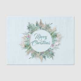 Merry Belly Christmas Feestdagen Branch Mint Blue Tissuepapier