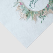 Merry Belly Christmas Feestdagen Branch Mint Blue Tissuepapier (Detail)