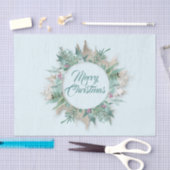 Merry Belly Christmas Feestdagen Branch Mint Blue Tissuepapier (Craft)