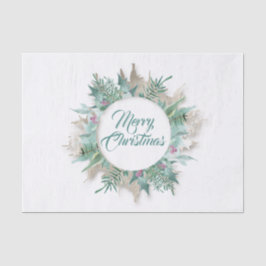 Merry Belly Christmas Feestdagen Branch Mint Cream Tissuepapier