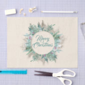 Merry Belly Christmas Feestdagen Branch Mint Cream Tissuepapier (Craft)