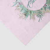 Merry Belly Christmas Feestdagen Branch Mint Pink Tissuepapier (Detail)