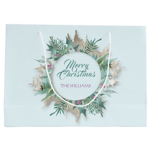 Merry Belly Feestdagen Branch Blue Ivory Groot Cadeauzakje (Achterkant)