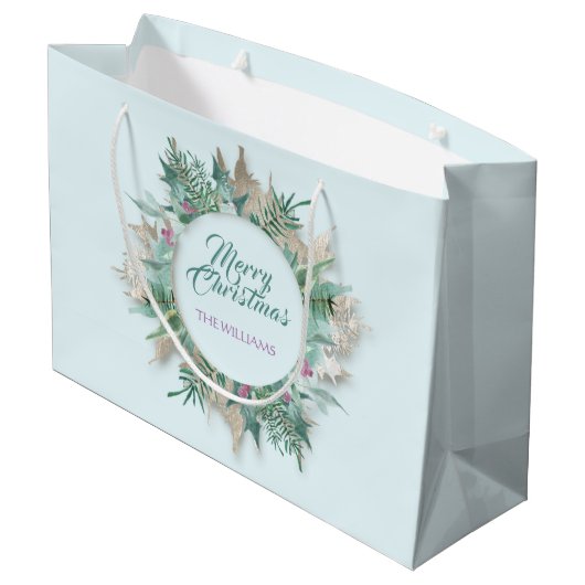 Merry Belly Feestdagen Branch Blue Ivory Groot Cadeauzakje (Achterkant Gekanteld)