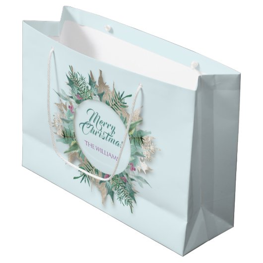 Merry Belly Feestdagen Branch Blue Ivory Groot Cadeauzakje (Voorkant Gekanteld)