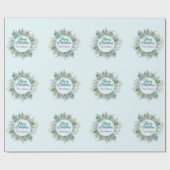 Merry Belly Feestdagen Paars Mint Blue Cadeaupapier (Vlak)