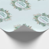 Merry Belly Feestdagen Paars Mint Blue Cadeaupapier (Hoek)