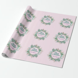 Merry Belly Feestdagen Paarse Mint Pink Cadeaupapier