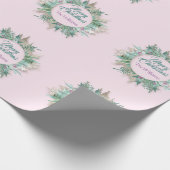 Merry Belly Feestdagen Paarse Mint Pink Cadeaupapier (Hoek)