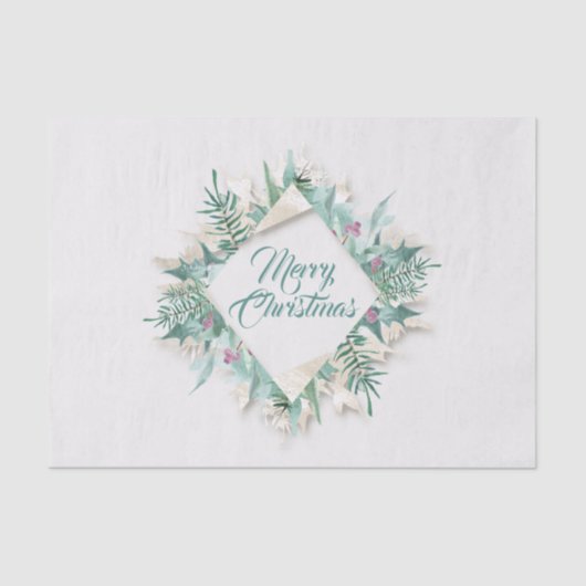 Merry Belly Kerst Feestdagen Krans Roze Munt Tissuepapier (Voorkant)