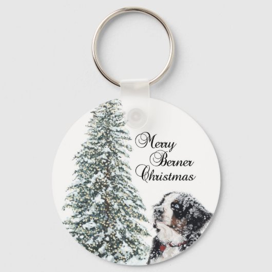 Merry Berner Kerstmis Sleutelhanger (Voorkant)