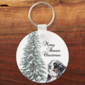 Merry Berner Kerstmis Sleutelhanger (Voorkant)