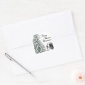 Merry Berner Kerstmis Vierkante Sticker (Envelop)