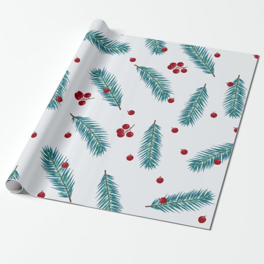 Merry Berry Christmas Cadeaupapier (Uitgerold)