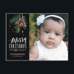 Merry Berry Collectie Feestdagenkaart<br><div class="desc">Moderne vakantiekaart met handgetekend gebladerte en winterbessen.</div>