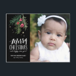 Merry Berry Collectie Feestdagenkaart<br><div class="desc">Moderne vakantiekaart met handgetekend gebladerte en winterbessen.</div>