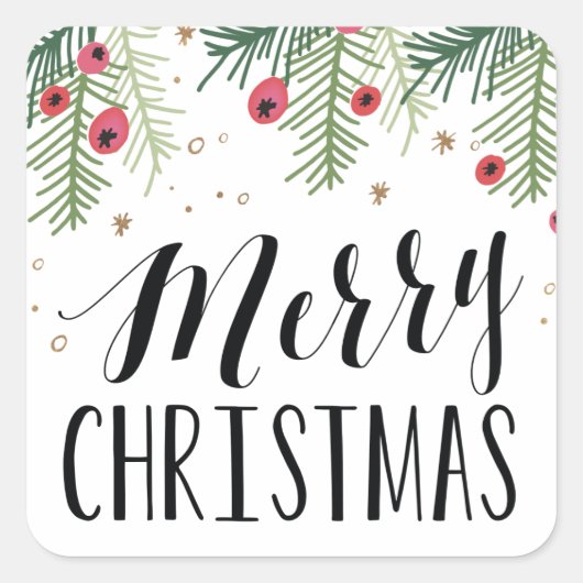 Merry Berry Collectie Vierkante Sticker (Voorkant)