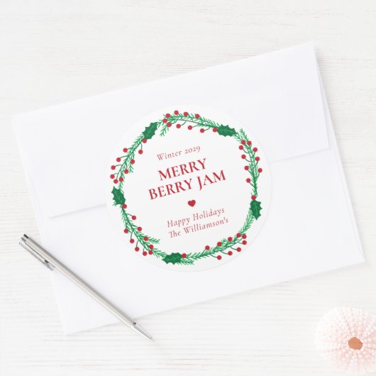 Merry Berry Custom Holiday Jam Label (Envelop)