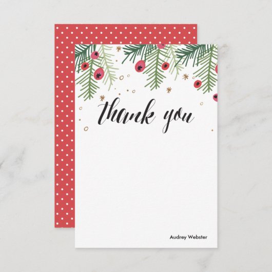 Merry Berry Gepersonaliseerd Bedankt Stationery Kaart (Voorkant / Achterkant)