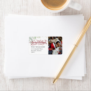 Merry Berry Kerst Foto Retouradres Etiket