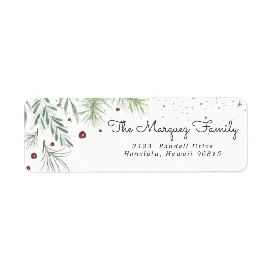 Merry Berry | Kerst Retouradreslabels Etiket (Voorkant)