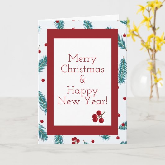 Merry Berry kerstKaart Kaart (Gele Bloem)