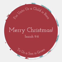 Merry Berry Round Kerst stickers