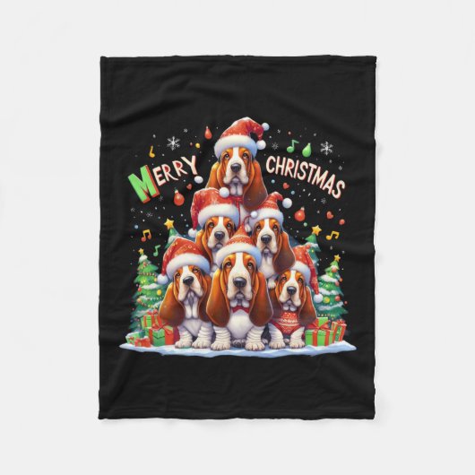 Merry Bet Hound Dogs Kerstmis Kerstcadeaus Kerstmi Fleece Deken (Voorkant)