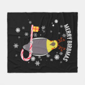 Merry Birbmas Funny Cockatiel Bird Holiday voor Ch Fleece Deken (Voorkant (Horizontaal))