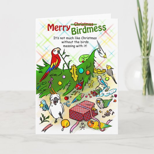Merry Birdmess Feestdagen Kaart (Voorkant)