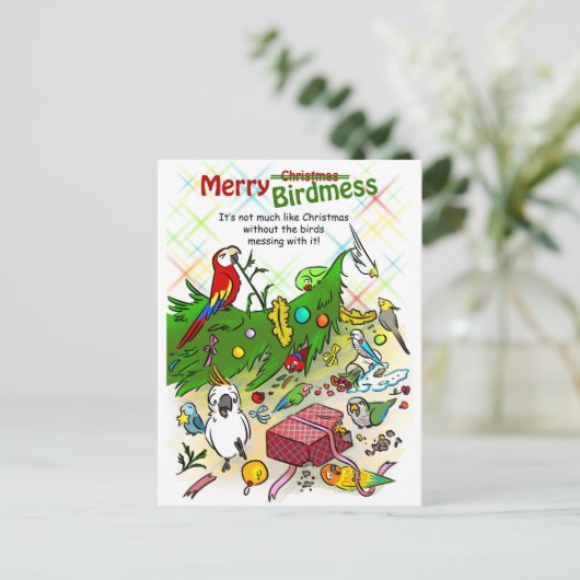 Merry Birdmess Feestdagenkaart (Staand voorkant)