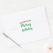 Merry Birthday kerstlampjes Vierkante Sticker (Envelop)