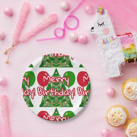 Merry Birthday Papieren Bordje (Feest)