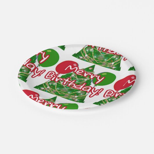 Merry Birthday Papieren Bordje (Gekanteld)