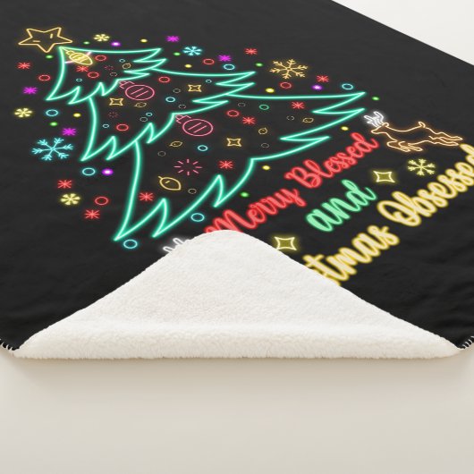 Merry Blessed en Kerstmis geobsedeerd Sherpa Deken (3/4)