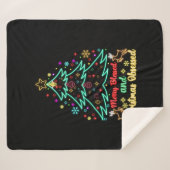 Merry Blessed en Kerstmis geobsedeerd Sherpa Deken (Voorkant (horizontaal))