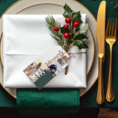 Merry & Blessed Family Christmas Photo Green Cadeaulabel