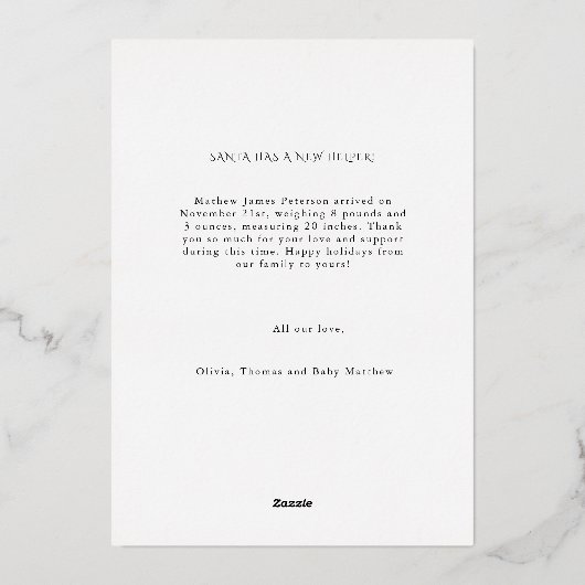 Merry Blessed Rode Harten Vakantie Baby Aankondigi Folie Feestdagenkaart (Achterkant)