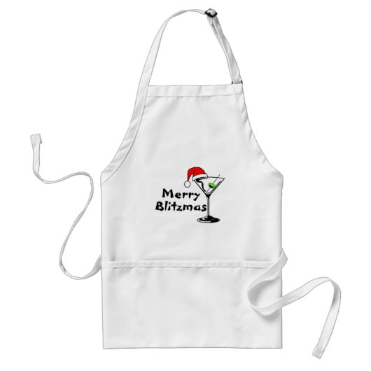 Merry Blitzmas Martini Standaard Schort (Voorkant)