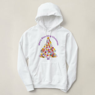 Merry Blooming met kerstkleurige Floral Tree Hoodie