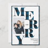 Merry | Blue Buffalo Plays Vertical Photo Holiday Kaart (Voorkant)