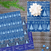 Merry Blue Intereligies Alles toevoegen Kindernaam Inpakpapier Vel